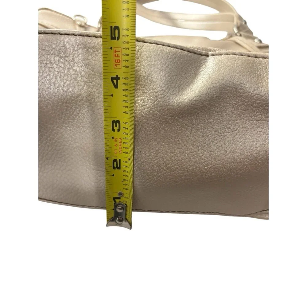 Nine West Tan Faux‎ Pebbled Leather Dual Handle Tote Purse Bag NWT Large READ